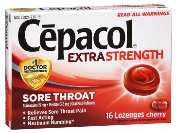 LOZENGES THROAT CEPACOL CHERRY 16/BOX (BX) - Sore Throat Relief